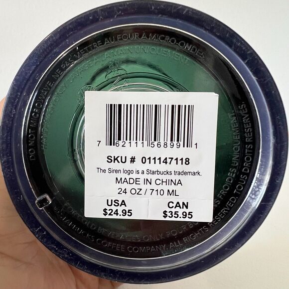 Starbucks 2023 Christmas Holiday Ornament Velvet Cold Cup 24oz Travel Green - Picture 6 of 8